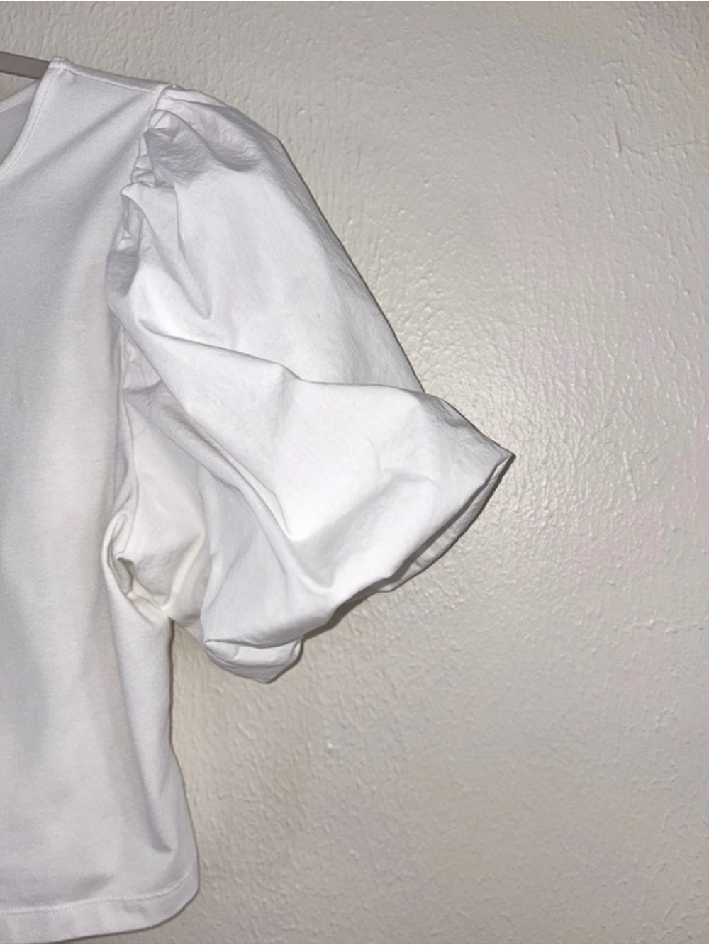 White Puff Sleeve Women's Top - Picture 2 of 4